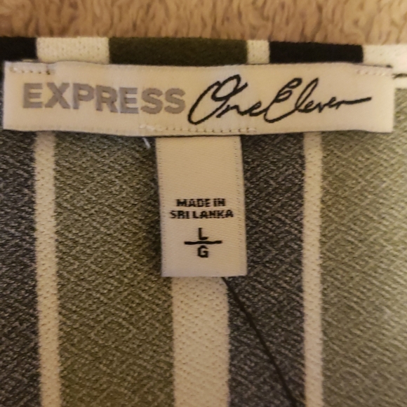 NWT Express L Green Striped Tie Hem Cami - Picture 4 of 8